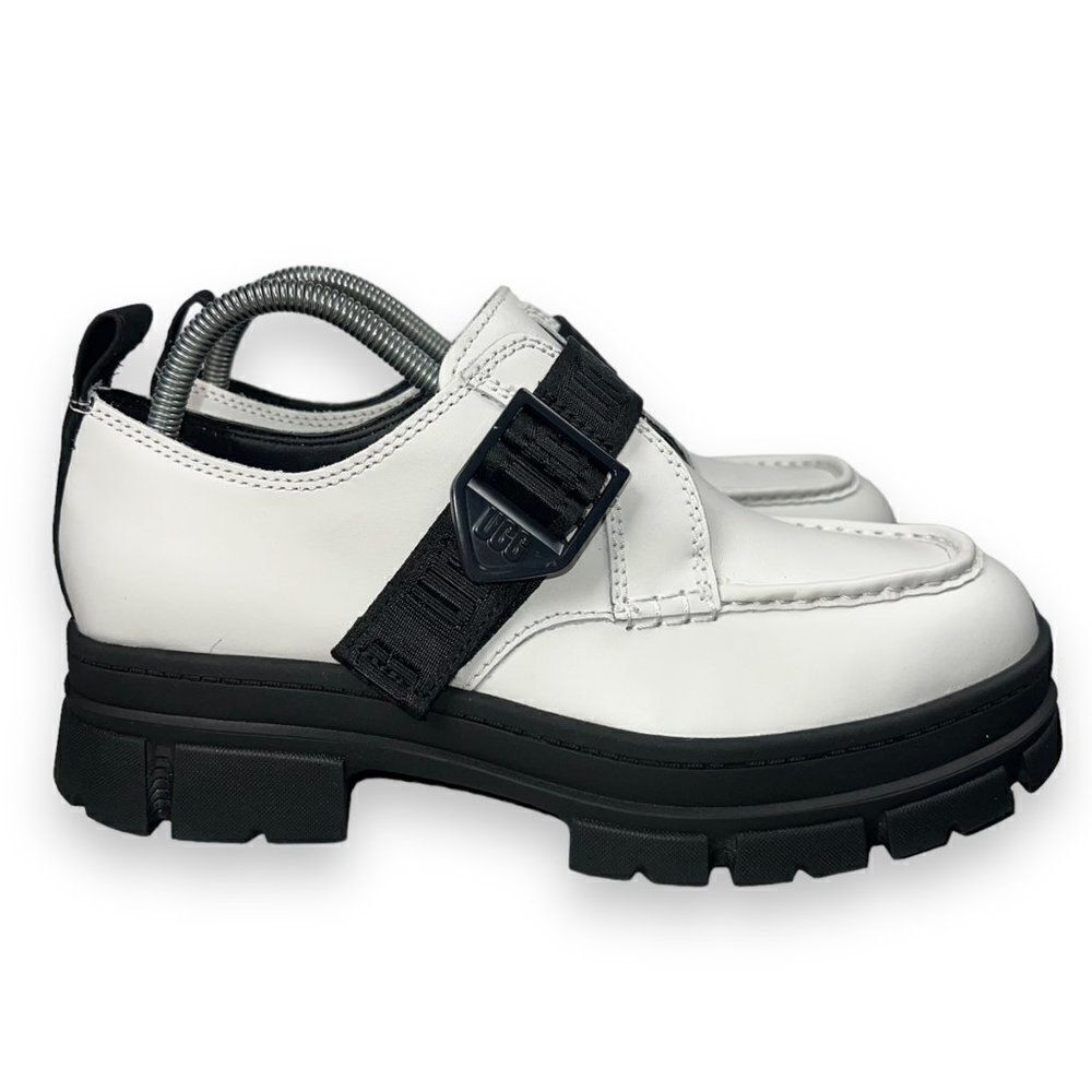 UGG Ashton Platform Loafer 1132994 White / Black Women's 9 - Picture 4 of 11